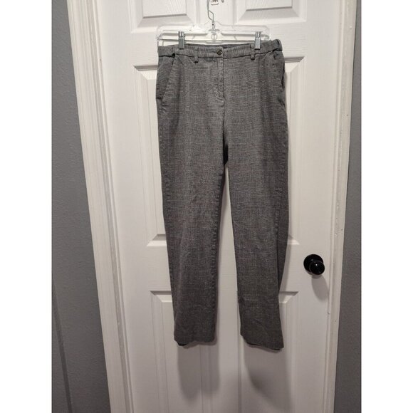 L.L. Bean Pants Womens Size 8 REG Gray Plaid Lined Classic‎ Fit Straight Leg - Picture 9 of 9